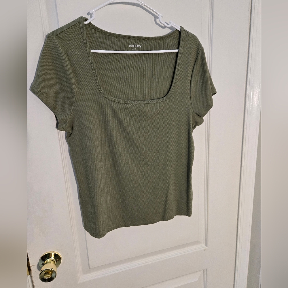 Old Navy Women's Short Sleeve Khaki Top